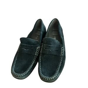 Geox Respira Mens Black Suede Driving Moc Loafers 8 (41) Slip On Shoes EUC